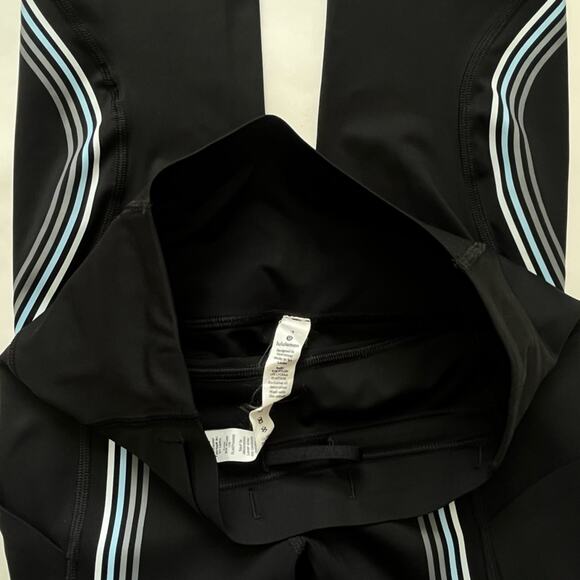 Lululemon speed light tights black side stripes with pockets 4 - Picture 9 of 13